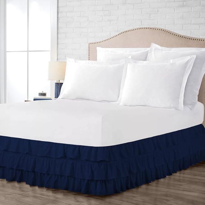 Multi-Ruffle Bed Skirt, Soft Multi Elastic Dust Ruffles - Image 4
