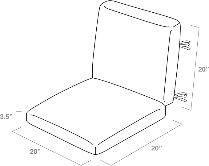 Arden Foam Outdoor Dining Chair Cushion, 20 x 20, Made - Image 5