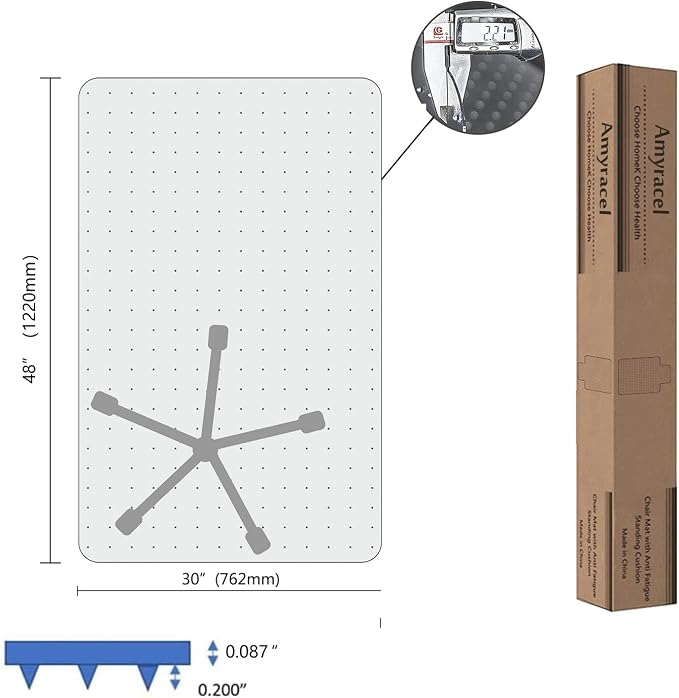 Amyracel Chair Mat for Carpet, Easy Glide Plastic Floor Mat for Office Chair on - Image 6