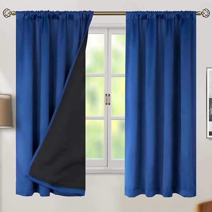 BGment 100% Blackout Curtains for Bedroom 63 Inch Length, Rod Pocket by BGment