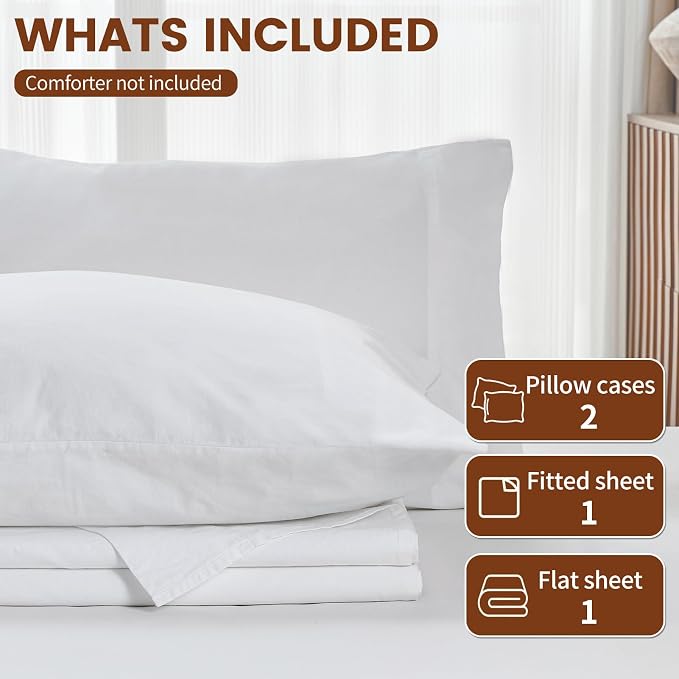 100% Linen Sheets Queen Size, Breathable & Durable 4-Piece Bed Flax Sheet Set - Image 6