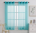 PI Teal Sheer Curtains with Grommet, Airy Voile Textured, Elegant Window Drapery by PI