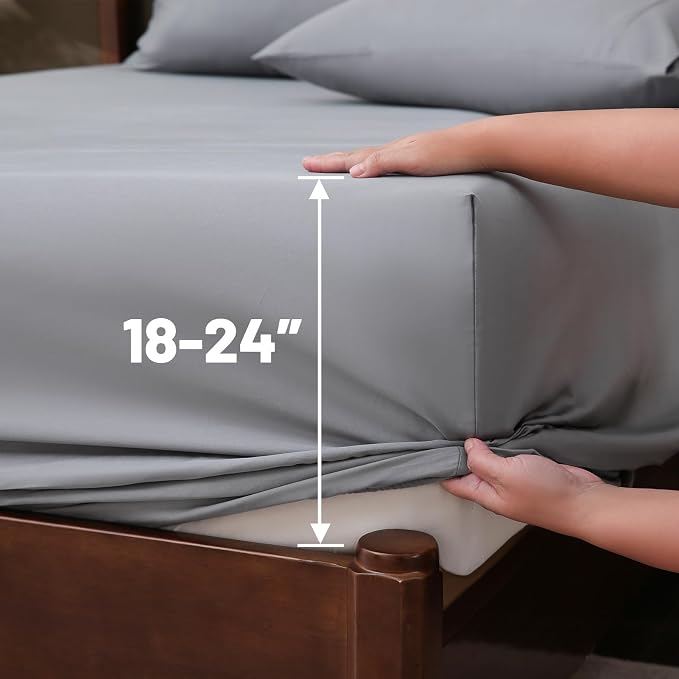 Extra Deep Pocket Queen Sheets 18-24 Inch 100% Egyptian Cotton 1000 Thread - Image 5