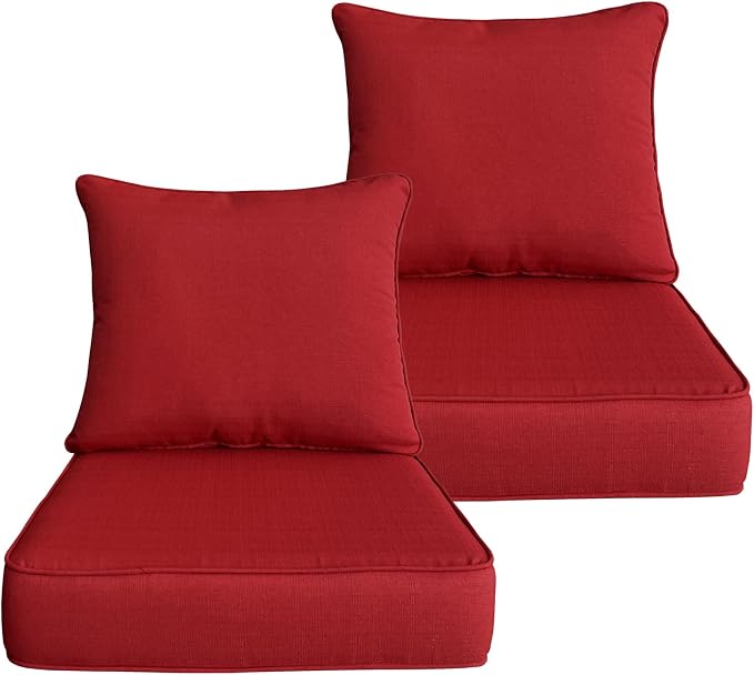 Goodgoods 24x24 inch Outdoor/Indoor Deep Seat Patio Cushions Set of 2 Resilient by Goodgoods