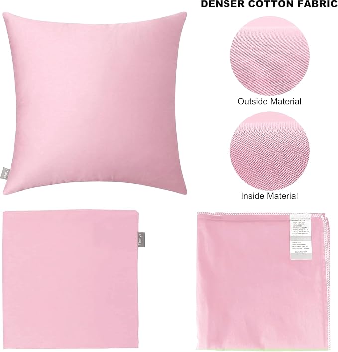 4-Pack 100% Cotton Comfortable Solid Decorative Throw Pillow Case, Thmyo Square - Image 5