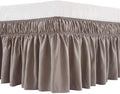 MEILA Wrap Around Bed Skirt Three Fabric Sides Elastic Dust Ruffled 16 Inch by MEILA