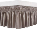 MEILA Wrap Around Bed Skirt Three Fabric Sides Elastic Dust Ruffled 14 Inch by MEILA