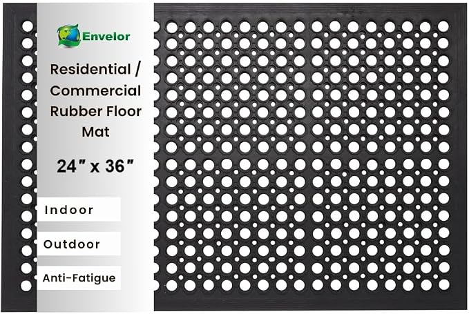 Envelor Anti Fatigue Rubber Floor Mat Non-Slip Restaurant Mat by Envelor