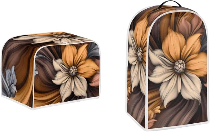 Vintage Flower Floral Pattern Appliance Covers Set Washable Kitchen Blender by Pointodoor