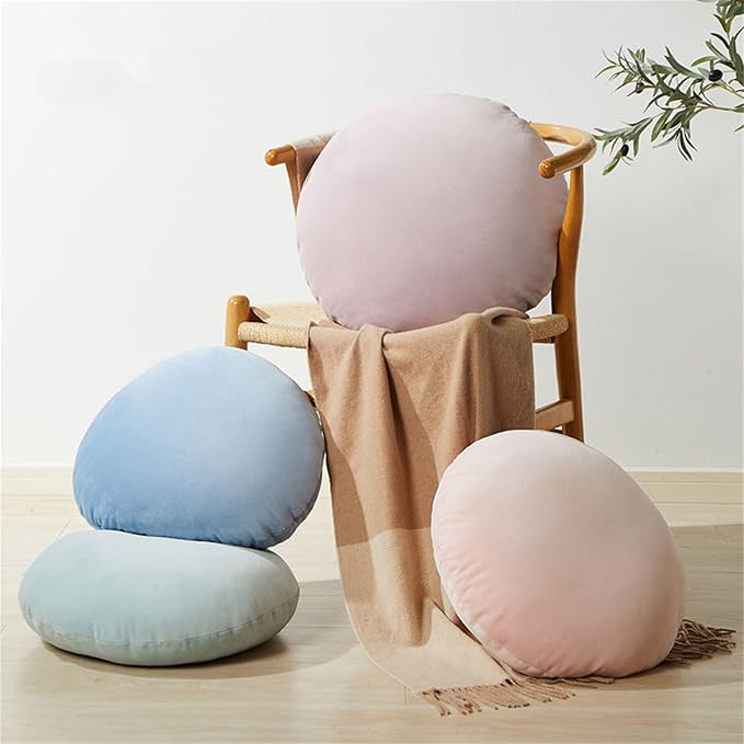 MOJUN Round Throw Pillow, Light Grey - Image 2