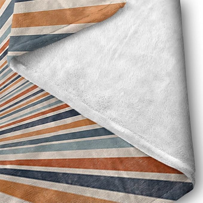 Boho Colorful Sunrise Throws Blankets Abstract Mid Century Modern Throw Blanket - Image 7