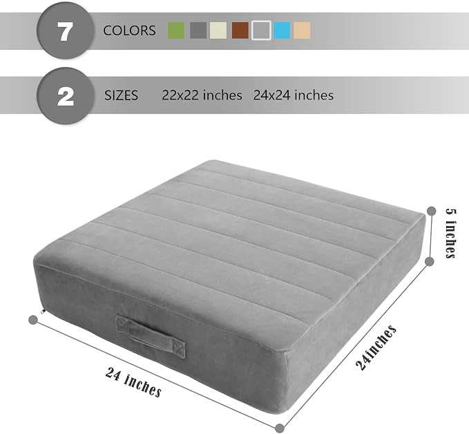 MeMoreCool Square Floor Pillow for Adults and Kids, Large Meditation Cushion - Image 7