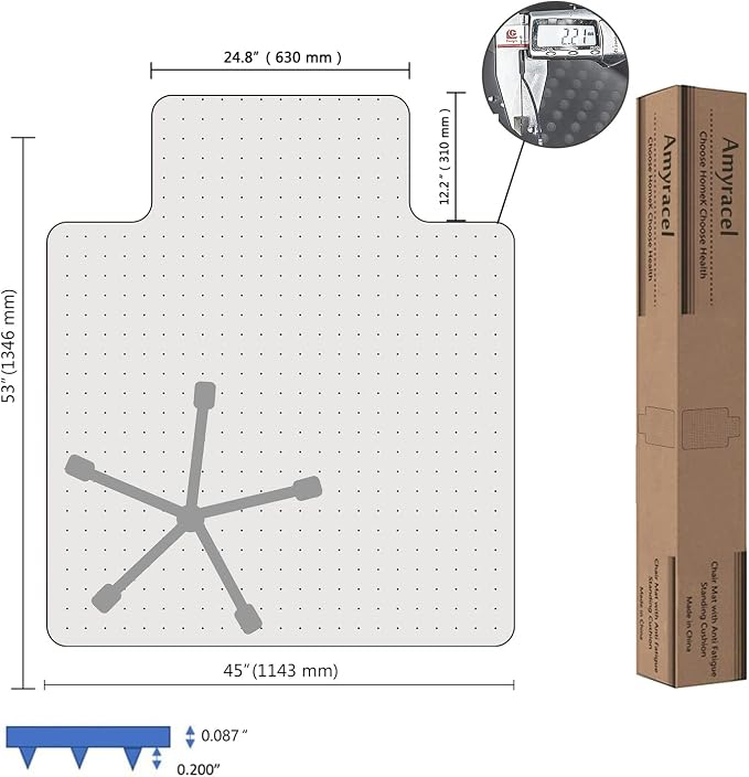 Amyracel Clear Chair Mat for Low Pile Carpet, Easy Glide Plastic Floor Mat for - Image 6