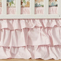 Brandream Crib Bed Skirt for Baby Girls Boys Blush Pink Boho Bohemian Solid by Brandream