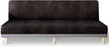 molasofa Leather Like Stretch Futon Slipcover Armless Futon Bed Sofa Cover by Molasofa