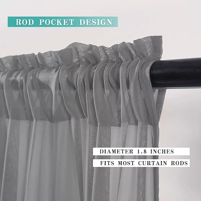 MIULEE Short Sheer Curtains 30 Inch Length - Image 2