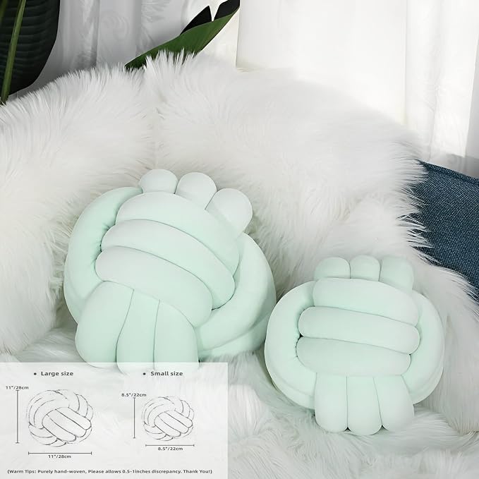 Knot Ball Pillows, Round Throw Pillow Cushion Home Decoration Soft Plush Pillow - Image 3