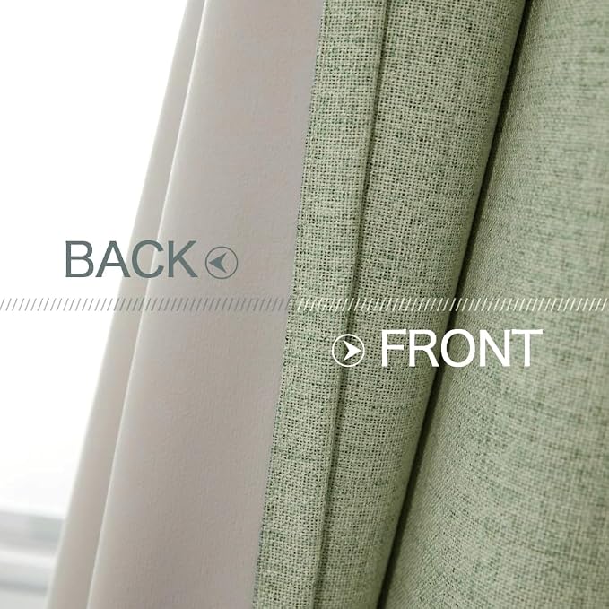 MIULEE Linen Blackout Curtains and Drapes 100% Room Darken Thermal Insulated - Image 6