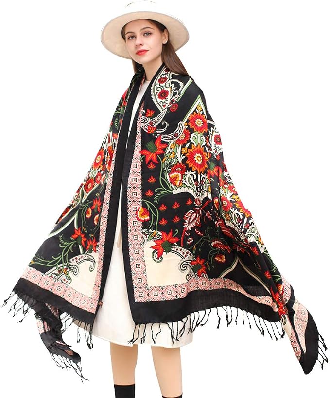 DANA XU 100% Merino Wool Pashmina Shawl by DANAXU