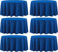Round Tablecloth 132 Inch 6 Pack Royal Blue Tablecloths Washable Decorative by AOCOZHomeLifeMuseum