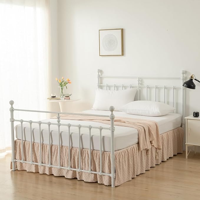 Tufted Dot Bed Skirt Queen Size, Ruffled Bed Skirt - Image 6