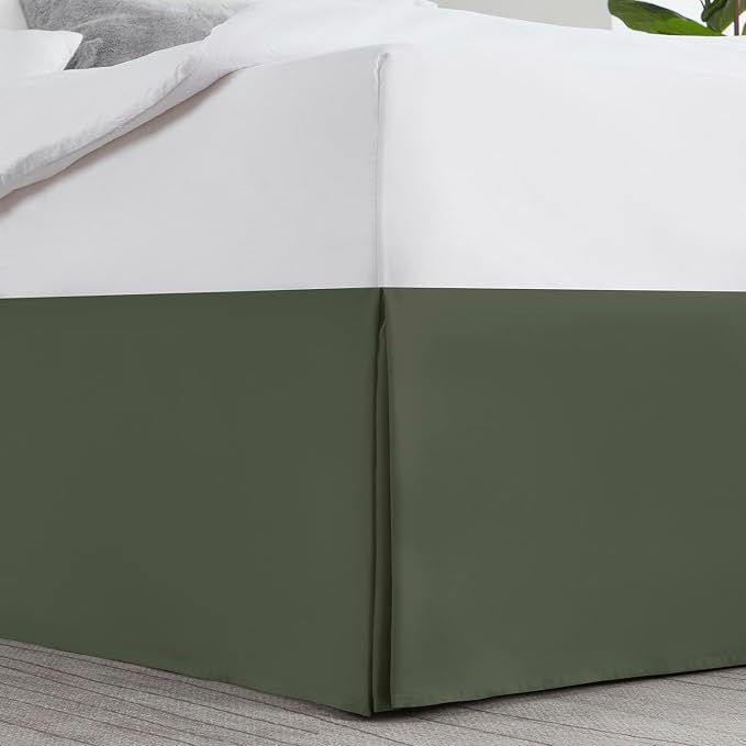 Nestl Olive Green Bed Skirt King Size - Image 2
