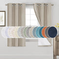 PrinceDeco Linen Texture Curtains Soild 100% Blackout Thermal Insulated by PrinceDeco