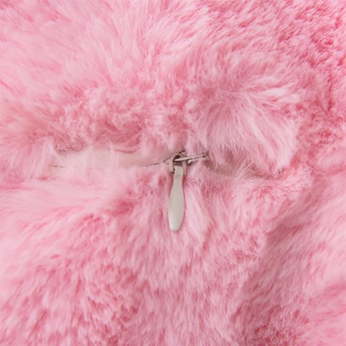 Holawakaka Large Faux Fur Bed Rest Pillow - Image 9