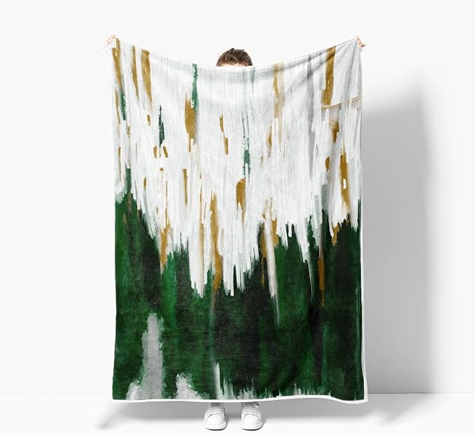 Abstract Ombre Throw Blankets, Modren Chic Art Oil Painting Cozy Warm Bed Couch - Image 4