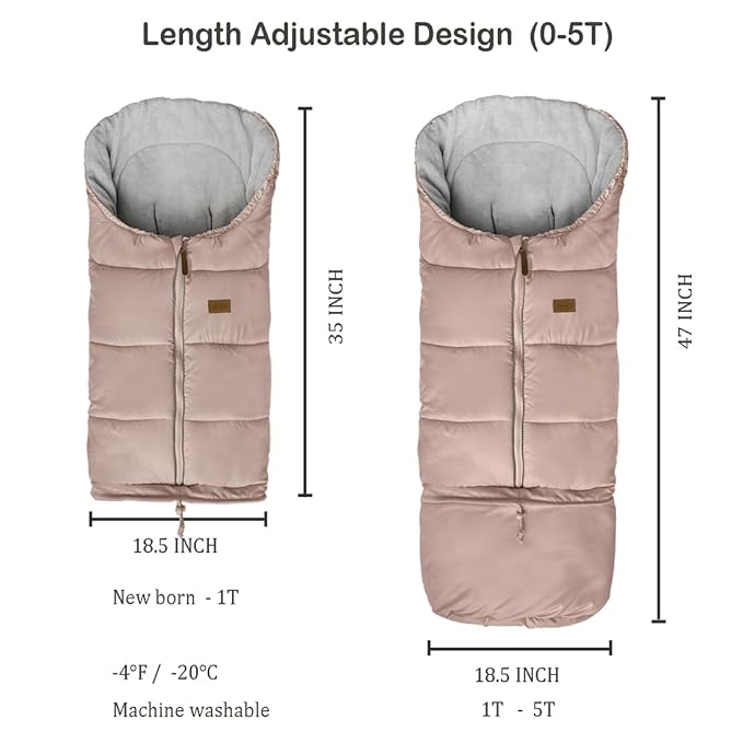 Length Ajustable Waterproof Stroller Winter Cover - Image 5