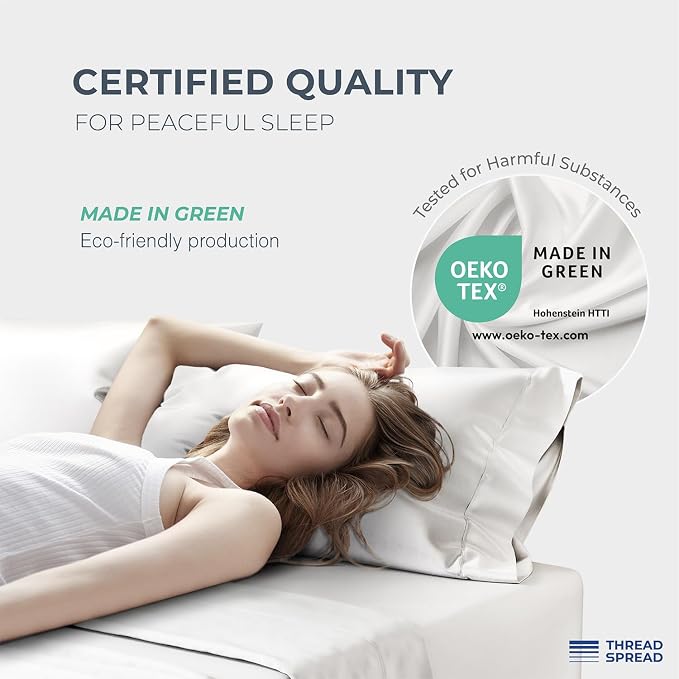 THREAD SPREAD 100% Egyptian Cotton Sheets Queen Size - Image 6