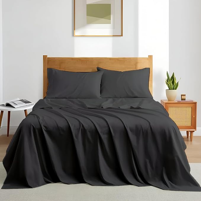 Olympic Queen Sheet Set – 100% Egyptian Cotton, 338 Thread Count – 4-Piece by SHREEM+LINEN