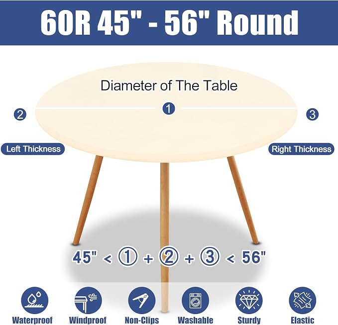 Round Spandex Tablecloth, Elastic Fitted Waterproof Tablecloths - Image 8