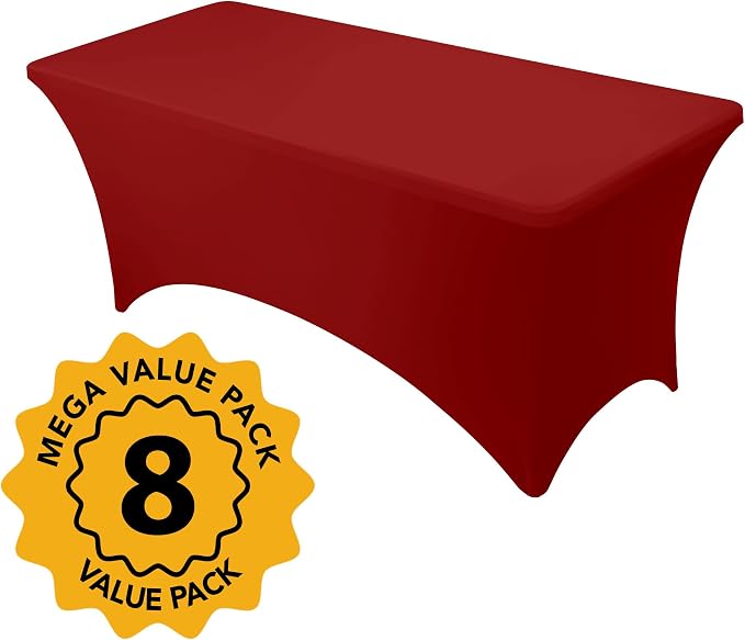 8-Pack Premium Red Spandex Tablecloths - Image 2