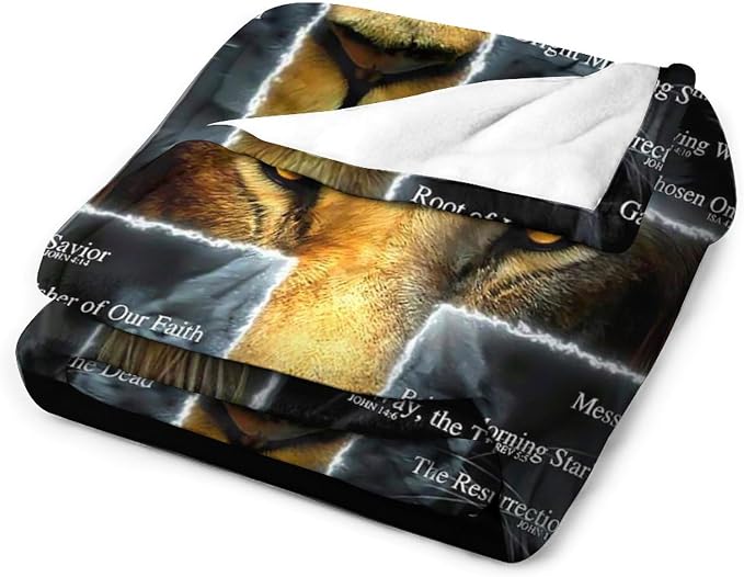 Christian Lion Scripture Jesus Throw Blanket - Image 8