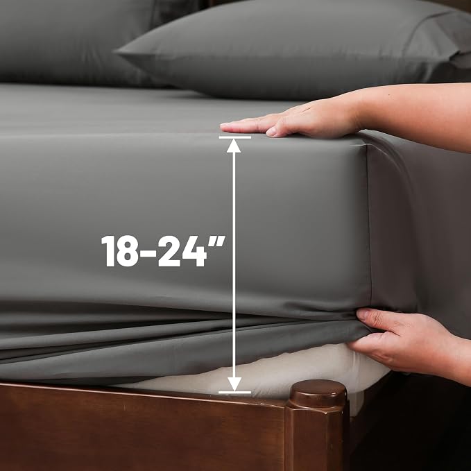 Extra Deep Pocket Queen Sheets 18-24 Inch 100% Egyptian Cotton 1000 Thread - Image 5
