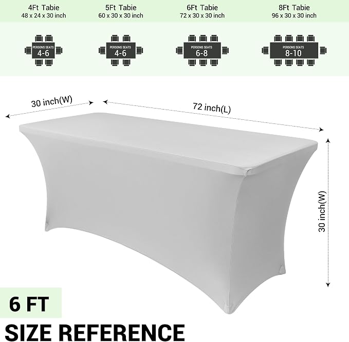 Obstal 6ft Stretch Spandex Table Cover - Image 4