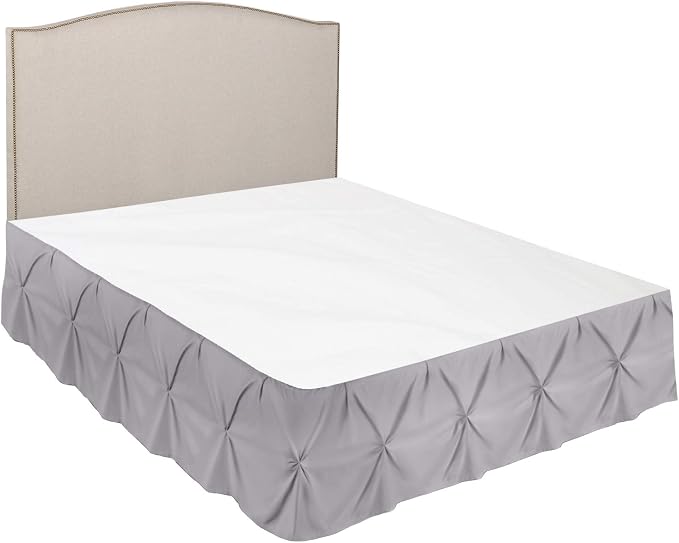 Nestl Grey Lavender Bed Skirt Twin Size, Pinch Pleat Twin Bed Skirt, Hotel - Image 7