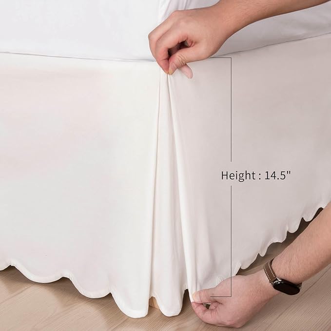 HIG Off-White Chic Twin XL Bed Skirt - Image 5