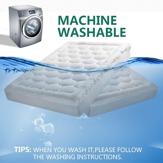 COHOME Mattress Topper Cal King 1300 GSM Extra Thick Cooling Mattress Pad 400TC - Image 5