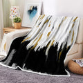 Abstract Ombre Throw Blankets, Modren Chic Art Oil Painting Cozy Warm Bed Couch by Uokiuki
