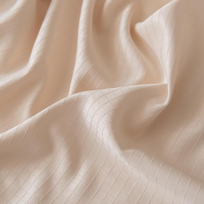Queen Bed Skirt, Grid Plaid Soft Quadruple Pleated Ruffle Bed Skirt, Tailored - Image 4
