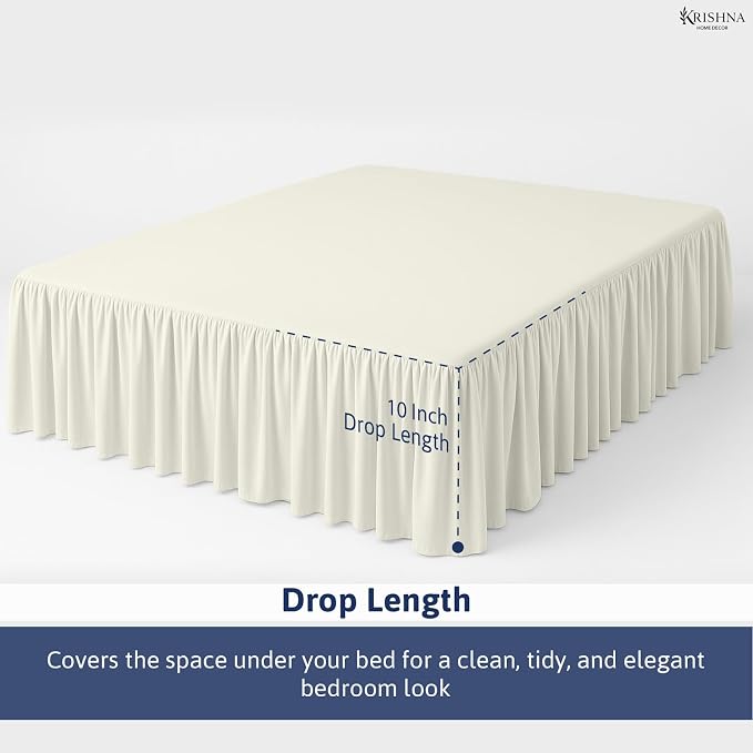 KRISHNA Ruffled Bed Skirt with Split Corners Twin, 100% Microfiber Hotel Quality - Image 4