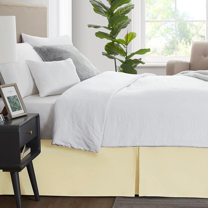 Nestl Vanilla Yellow Twin XL Bed Skirt - Image 3