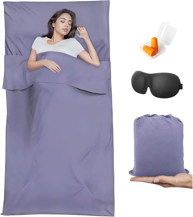 Sleeping Bag Liner, Travel Sheet & Adult Sleep Sack, Camping Sheets Travel by BREENHILL
