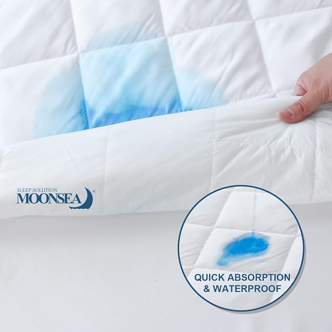 Moonsea Waterproof Three Quarter Mattress Pad, RV Short Full, 48x75 Inch - Image 3