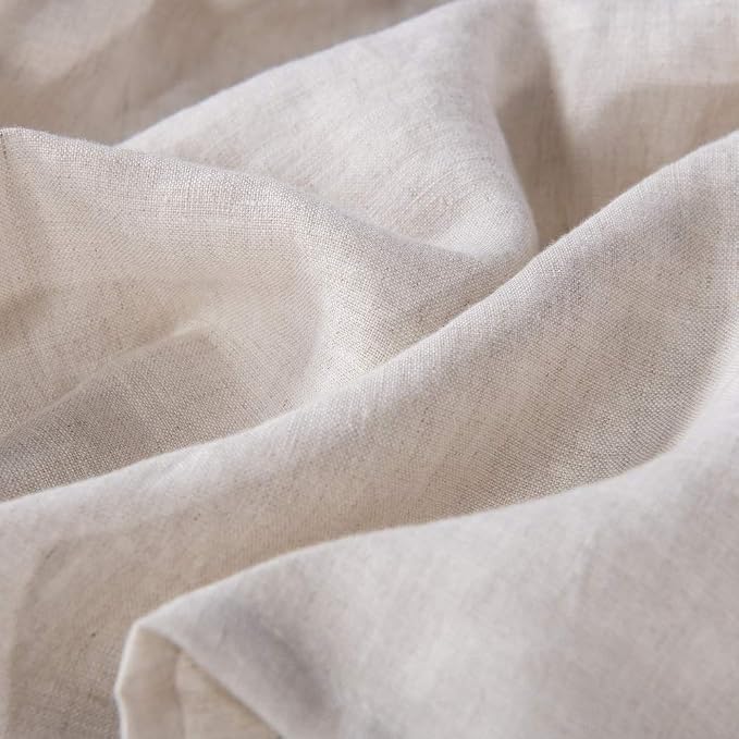 meadow park Washed Linen bedskirt, Queen Size 60" W x 80" L, Drop 16", Super - Image 5