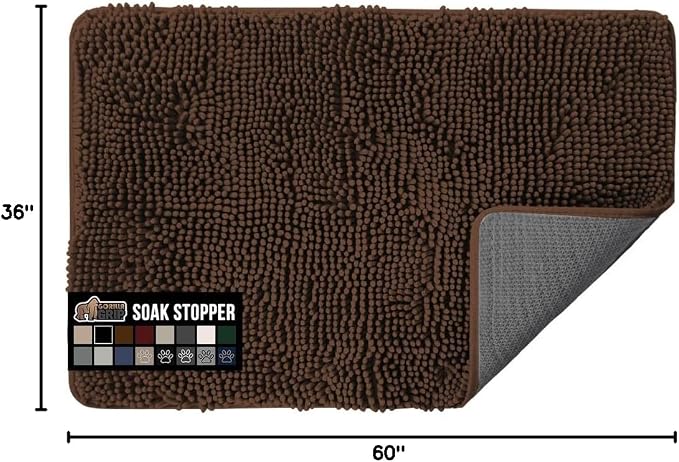 GORILLA GRIP SOAKSTOPPER Dog Door Mat, 60x36 Machine Washable Rug Absorbent - Image 2