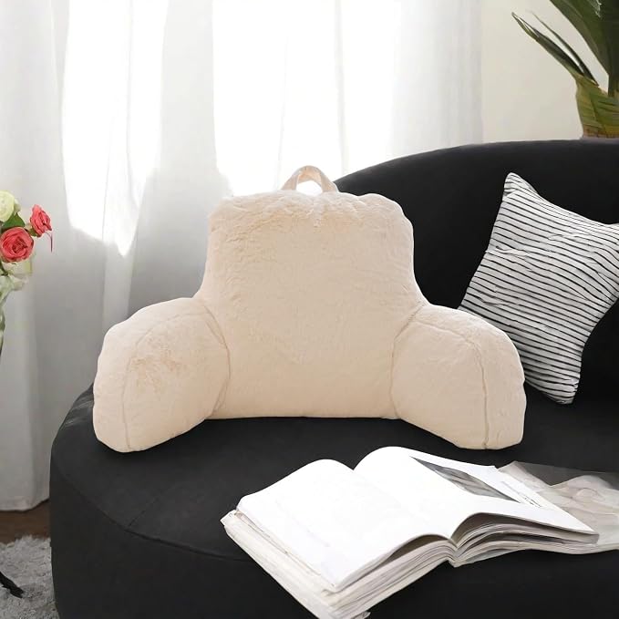 Holawakaka Standard Faux Fur Bed Rest Pillow - Image 8
