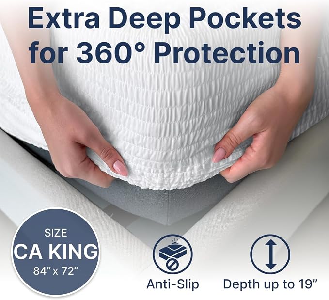 PAULATO BY GA.I.CO California King Waterproof Mattress Protector – Mattress - Image 6